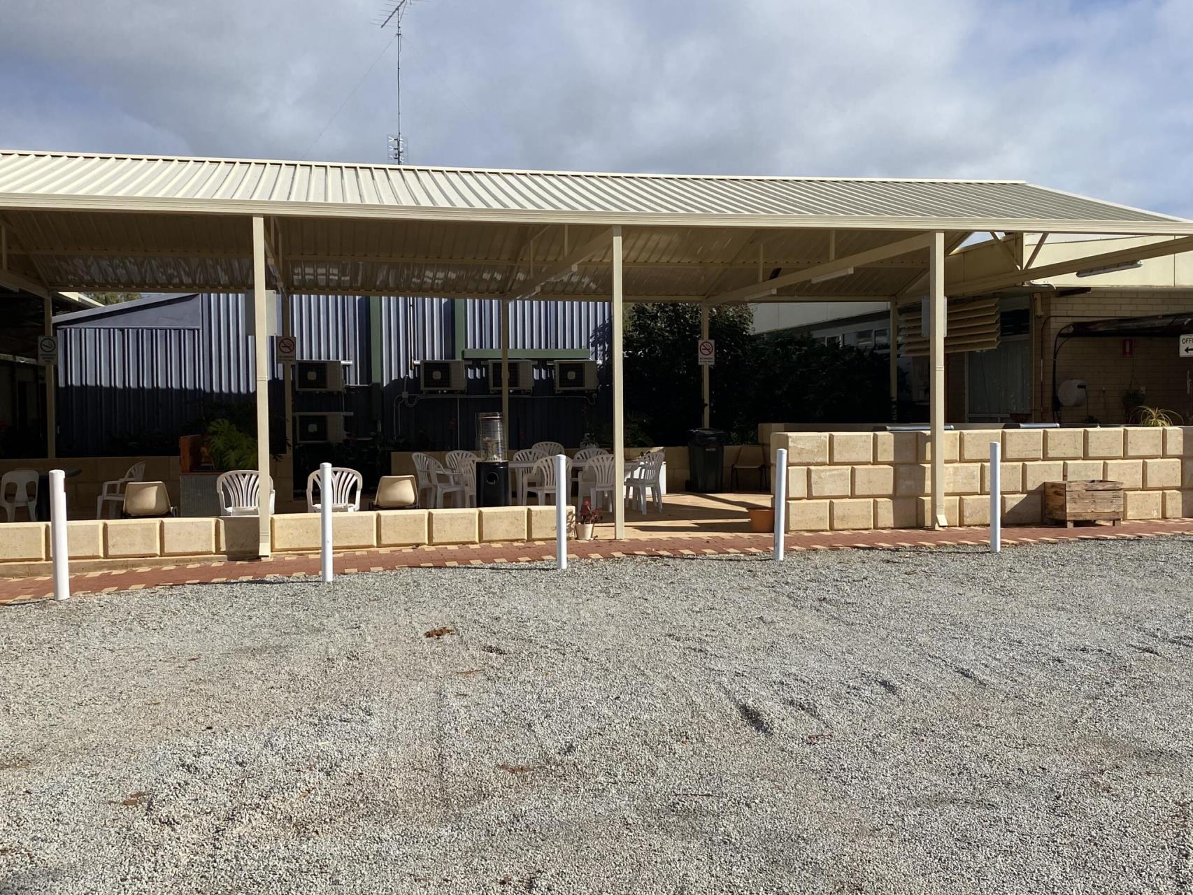 A Picture of an undercover seating area