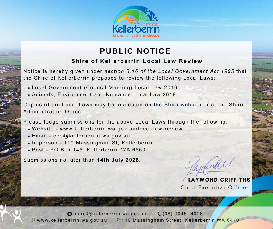 PUBLIC NOTICE - Local Law Review