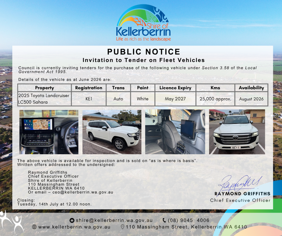 PUBLIC NOTICE - Tender on Fleet Vehicles KE1
