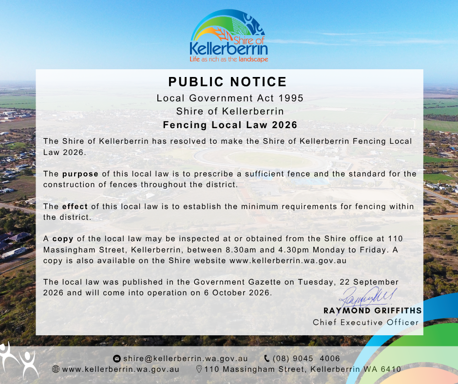 PUBLIC NOTICE - Fencing Local Law