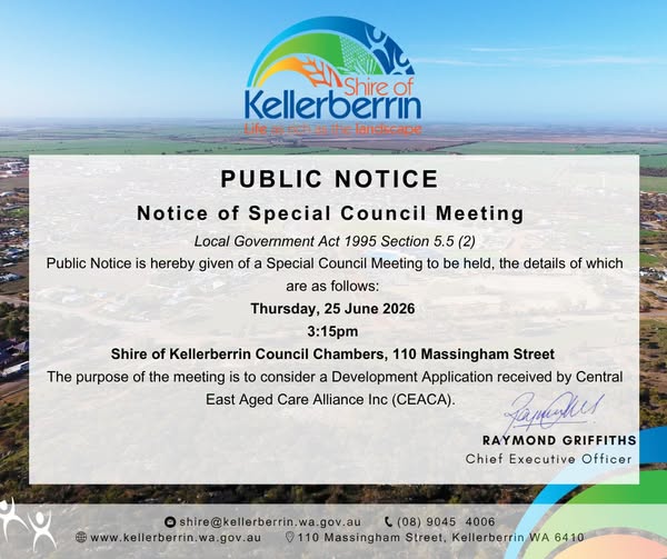 PUBLIC NOTICE - Special Council Meeting